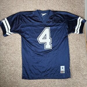 Dallas Cowboys Dak Prescott 4 Jersey Mens Large Navy Blue NFL Authentic